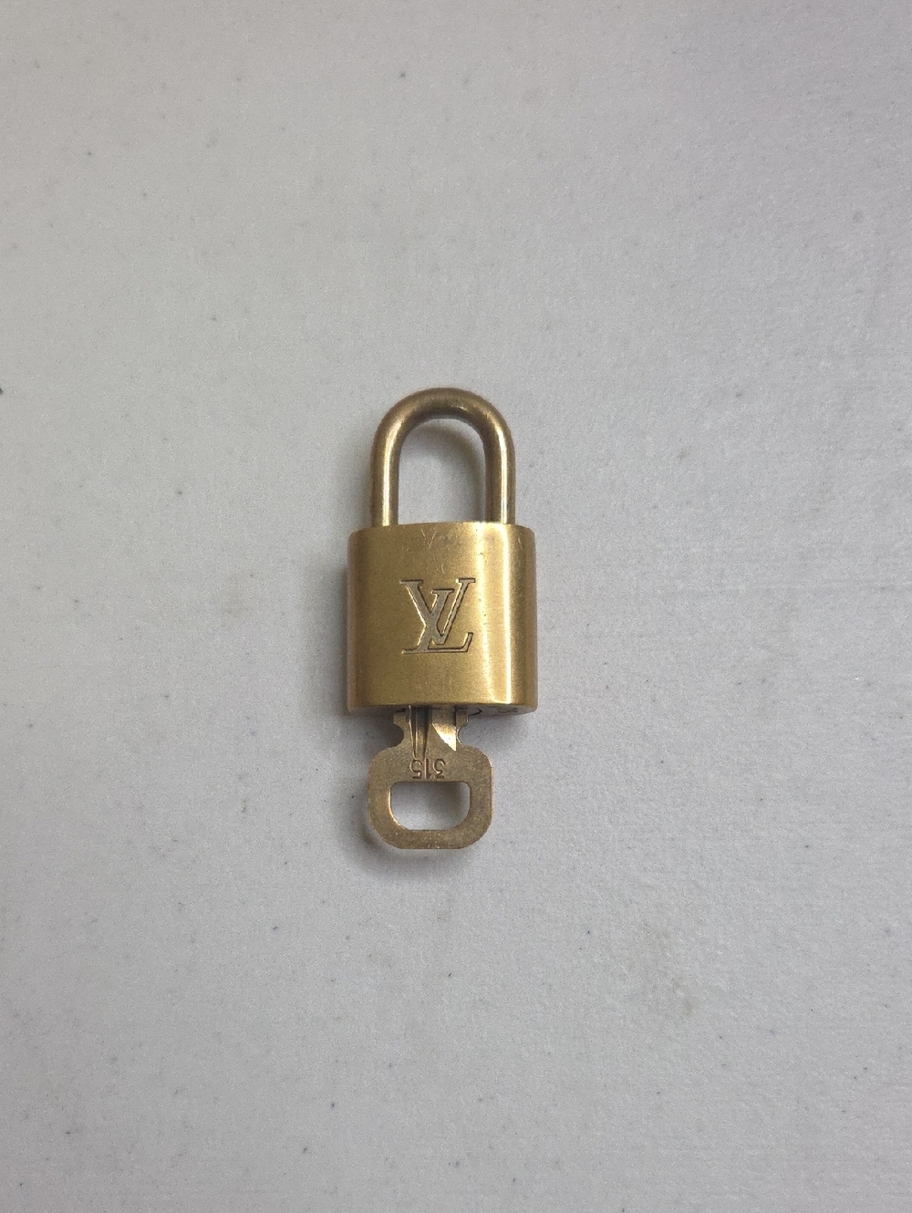 Louis Vuitton Brass Tone # 315 LV Padlock with Key - Gold